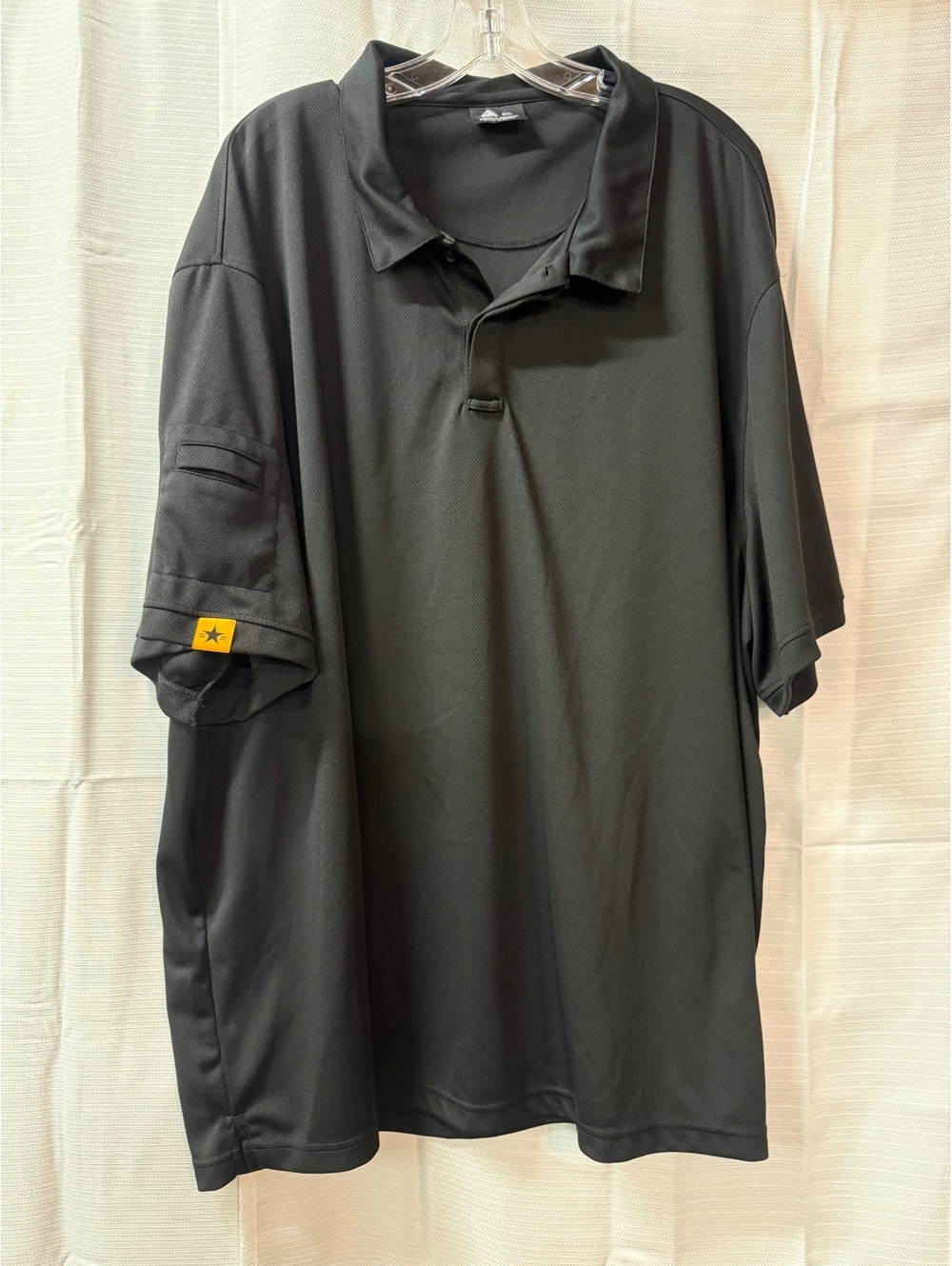 Men's Black Polo Shirt Size 6XL with Short Sleeves